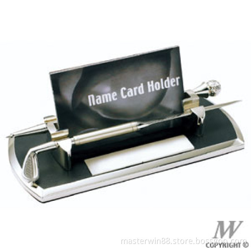 PU/Metal Name Card Holder with Letter Opener and Pen